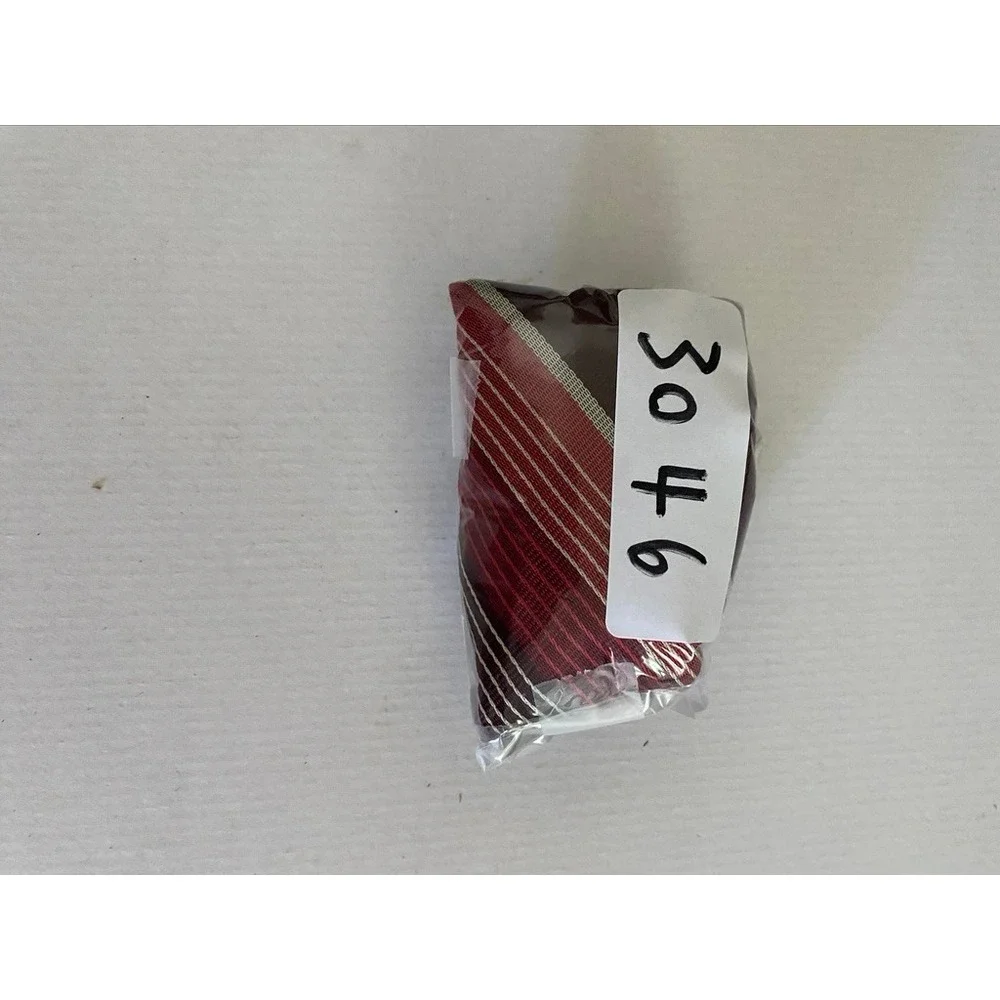 Vintage Mens Burgundy Red Cream Diagonal Striped Texture Silk Blend Necktie